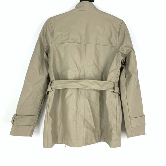 A New Day Faux Leather Jacket Tan Women’s Size XS NEW - Picture 3 of 11